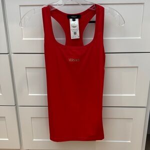 Versace Red Racerback Tank with Logo